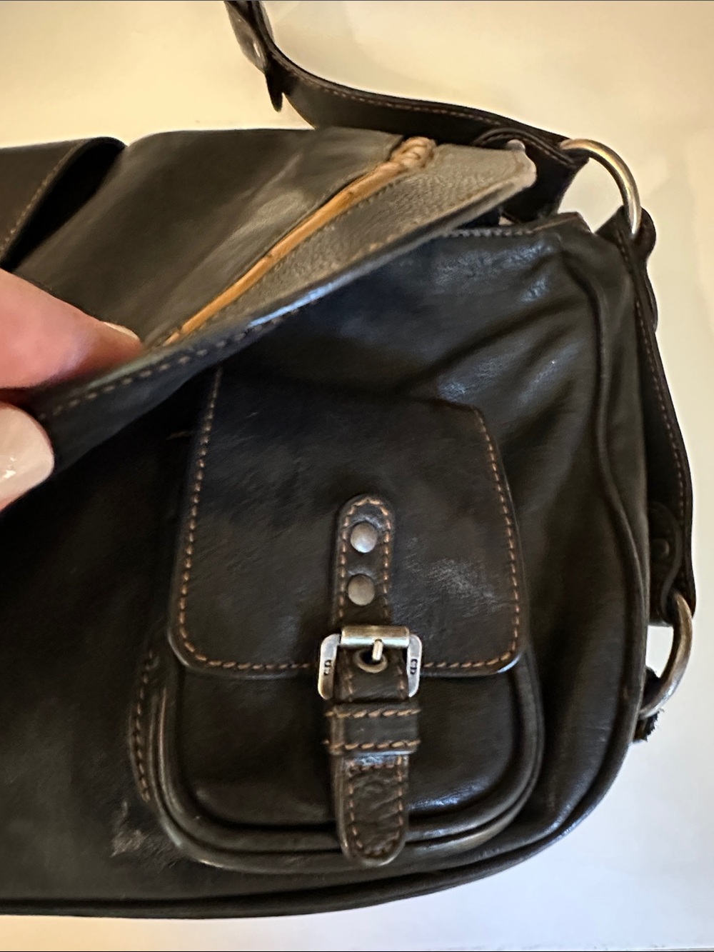 CHRISTIAN DIOR gaucho saddle bag black - Picture 3 of 10